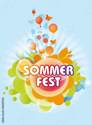 grafik hintergrund buntes sommerfest