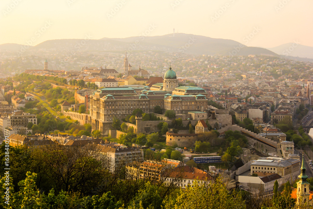 Budapest Hungary landscape view at sunset
