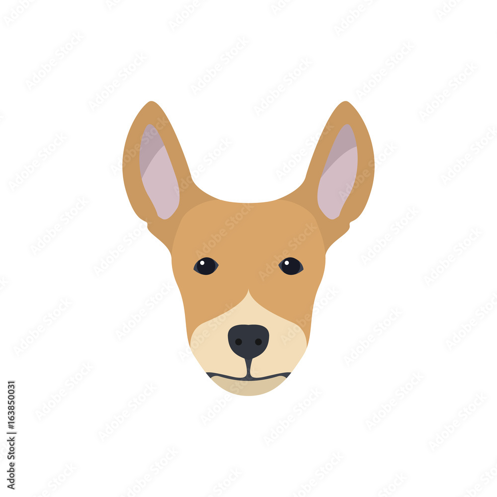 Multicolor simple dog head silhouette. Multicolor simple dog head silhouette.