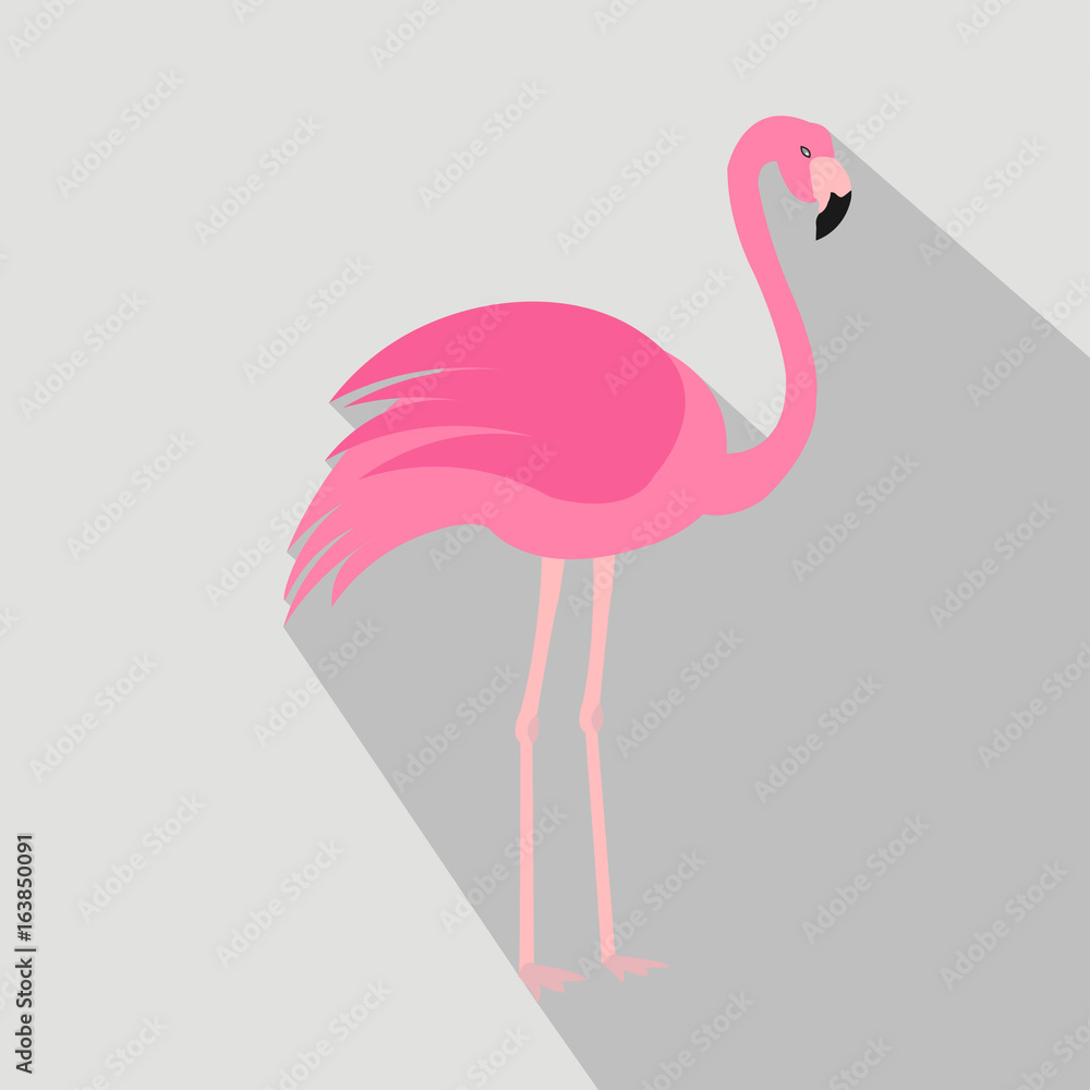 Fototapeta Flamingo cartoon flat icon. Brazil. Vector illustration.