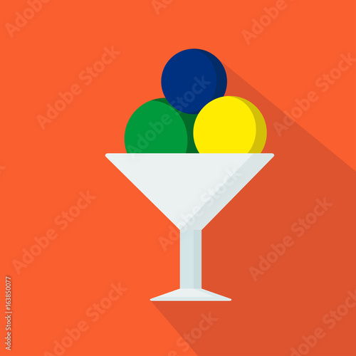 Ice-cream cartoon flat icon. Brazil. Summer. Vector illustration.