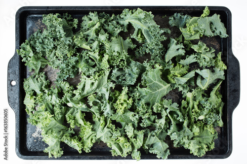 Kale on a cookie sheet