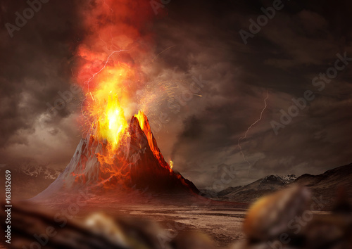 Canvas Print Massive Volcano Eruption