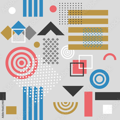 Naklejka Modny bezszwowy geometryczny wzór, wektorowa ilustracja