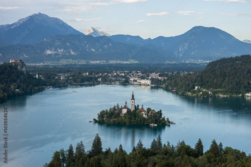 Bled lake with beautiful