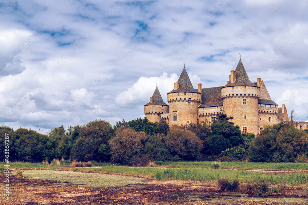 Panoramic view of Chateau de Suscinio in Gulf of Morbihan, Brittany (Bretagne), France. Panoramic view of Chateau de Suscinio in Gulf of Morbihan, Brittany (Bretagne), France.