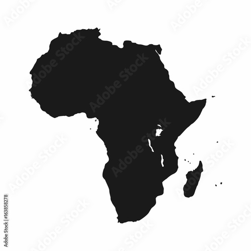 Africa map. Monochrome Africa continent icon