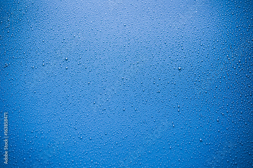 water drops on blue background