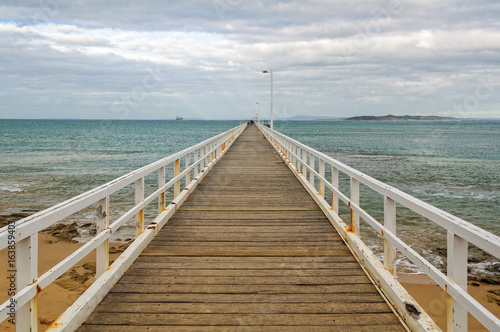 Point Lonsdale Pier on an overcast autumn afternoon - Victoria  Australia