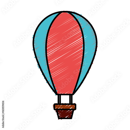 air balloon icon over white background vector illustration