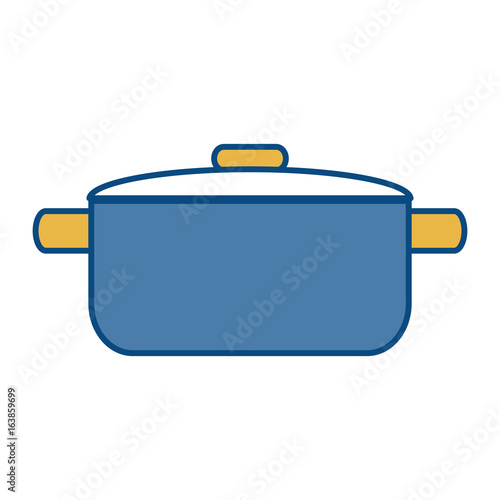 cooking pot icon over white background vector illustration