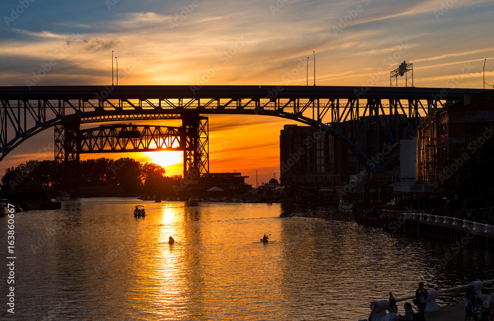 Sunset over the Cuyahoga