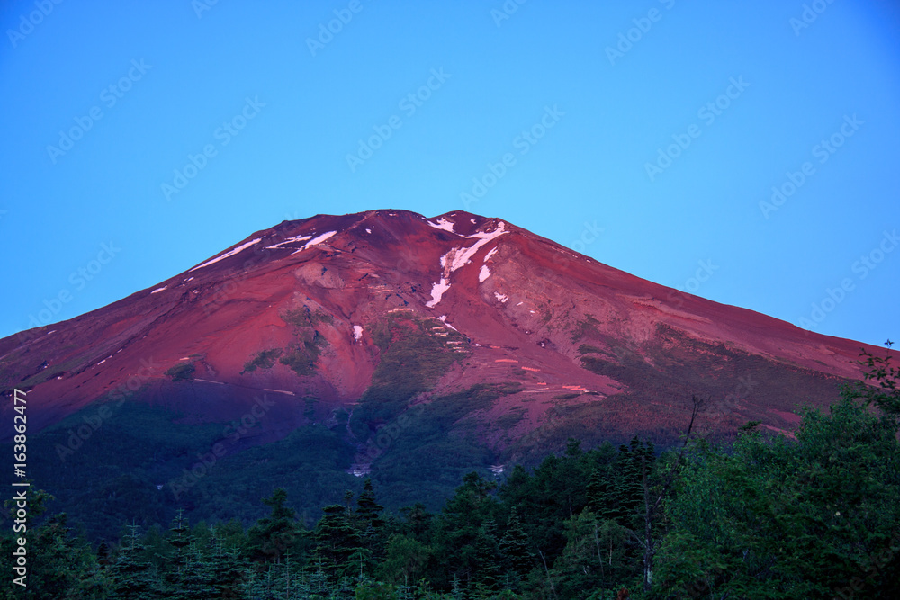 滝沢林道から赤富士