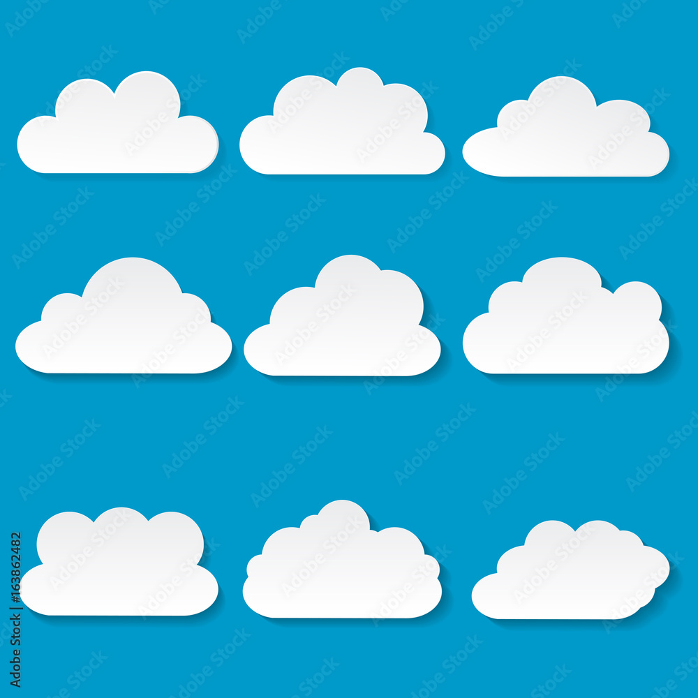 Vector illustration of clouds collection  