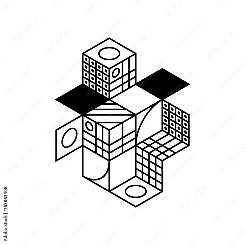 Abstract geometric modern isometric composition background