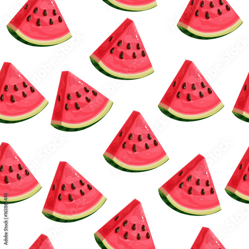 Seamless pattern with watermelon slices
