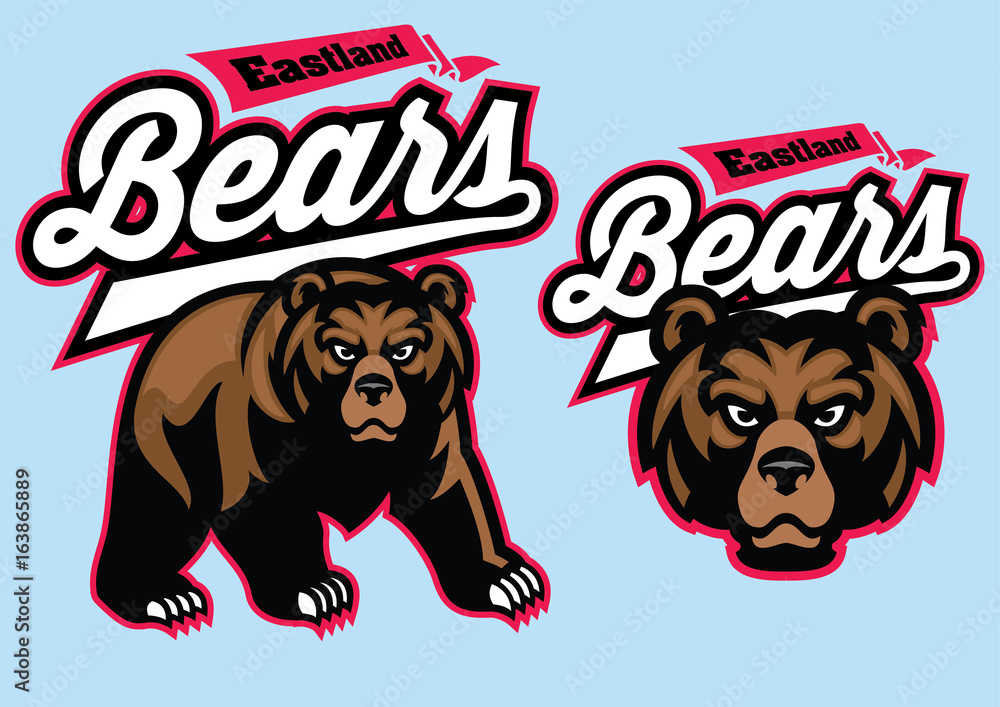 Fototapeta premium grizzly bear mascot set