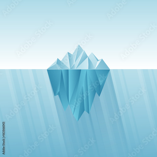 Valokuva Iceberg infographic template. Polygon iceberg in flat style.