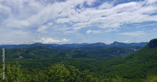 North Carolina Mountain View with Trees and Clouds © Scott
