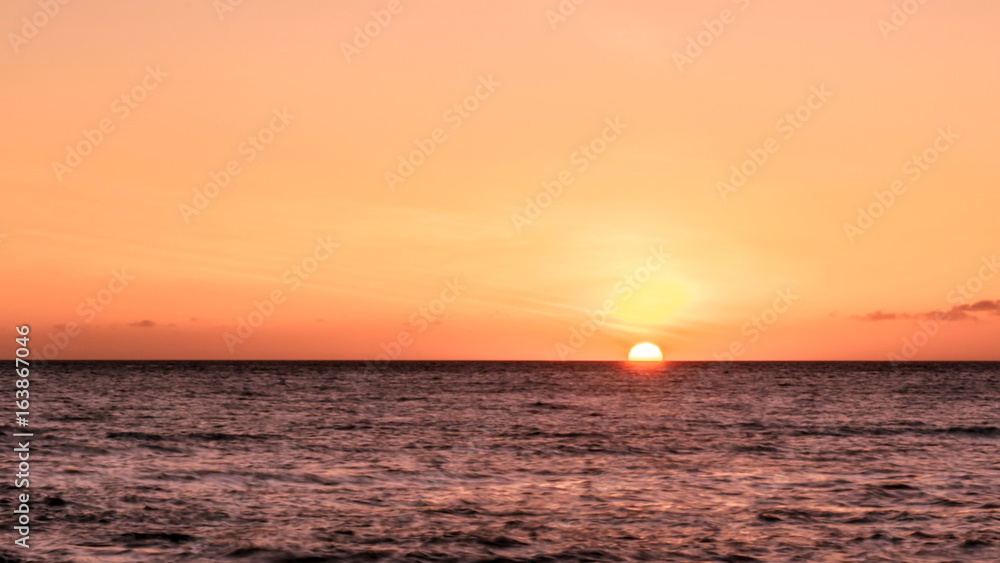 A sunset scene at Pacific ocean	