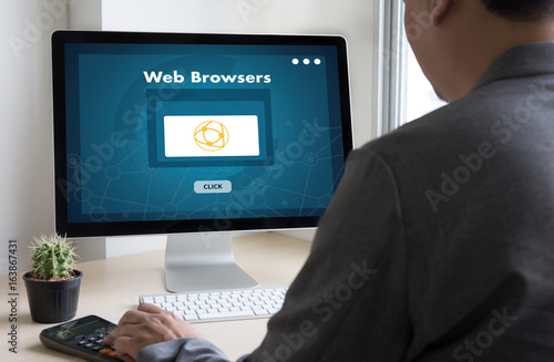 browser http man use computer Web Browsers Online Networking Connection Technology Digital