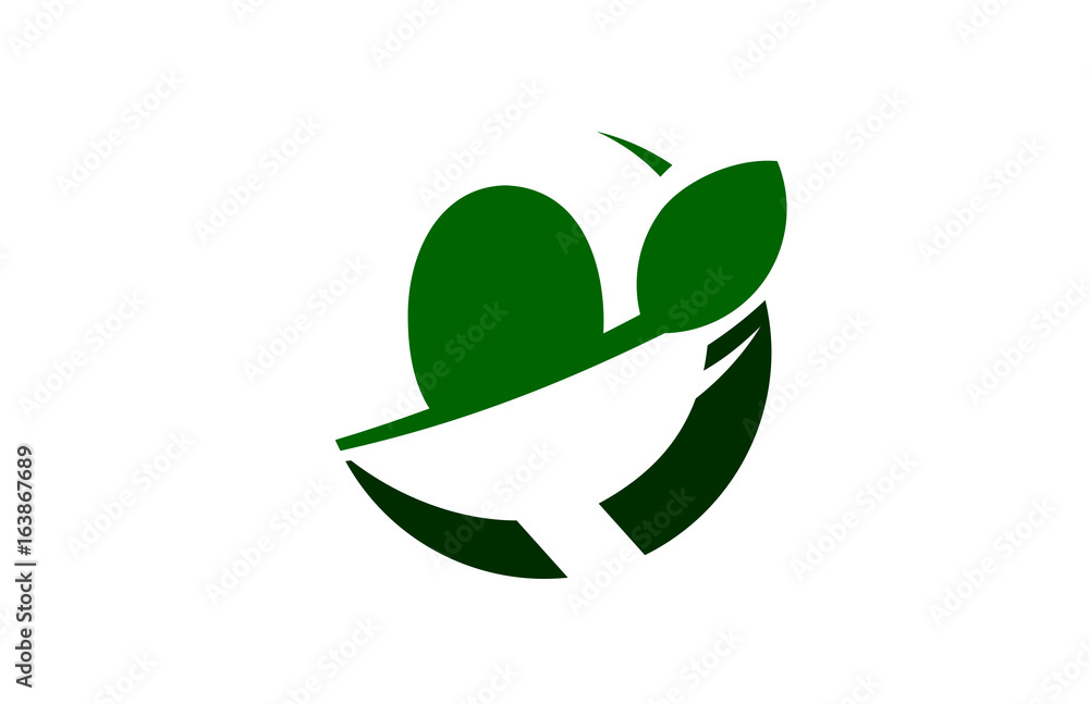 Q Green Circle Swoosh Letter Logo Q Green Circle Swoosh Letter Logo