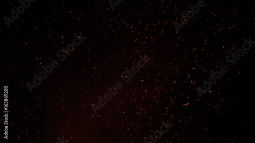 real sparks from big bonfire