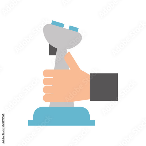 hands human with Drone remote control icon vector illustration design