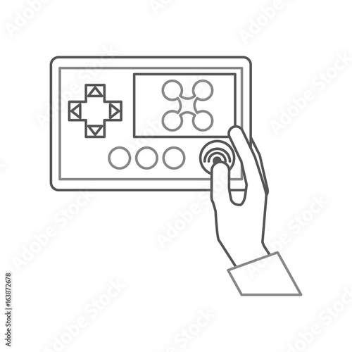 hands human with Drone remote control icon vector illustration design