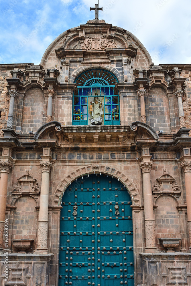 Peru Cusco church main entrance door