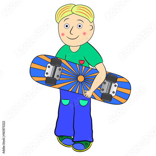 skateboard boy illustration 