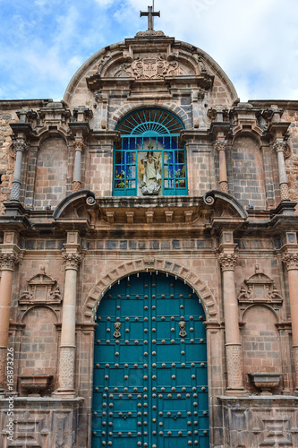 Peru Cusco church main entrance door