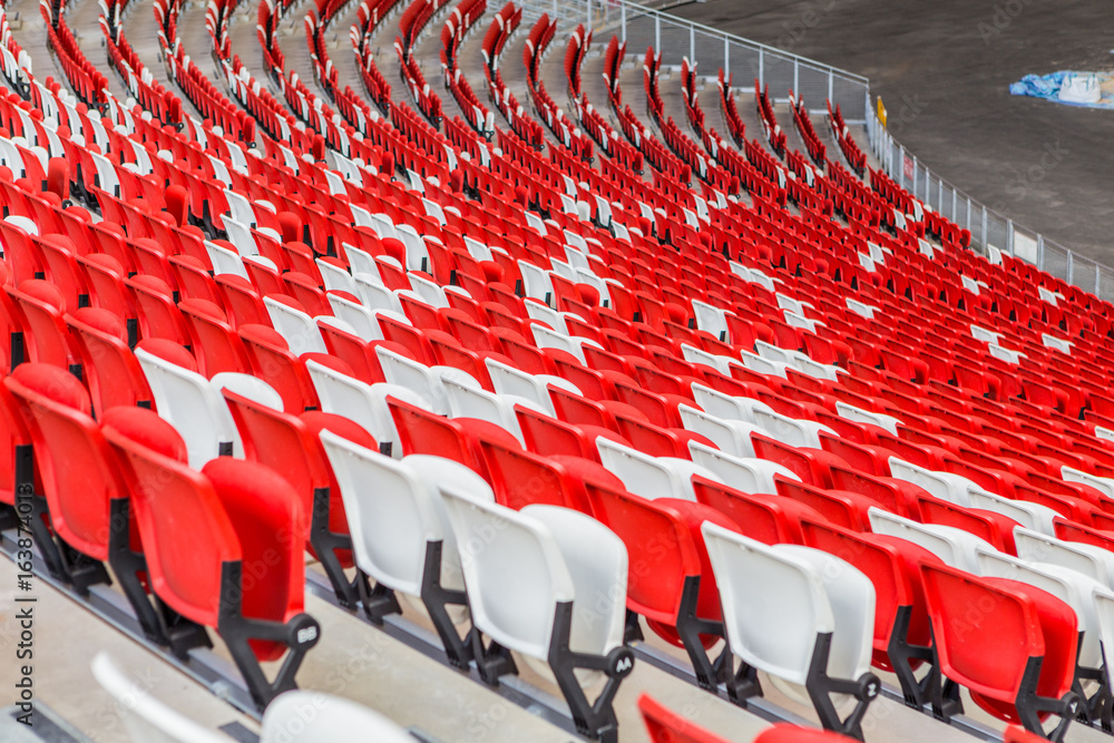 Fototapeta premium red and white stadium seat