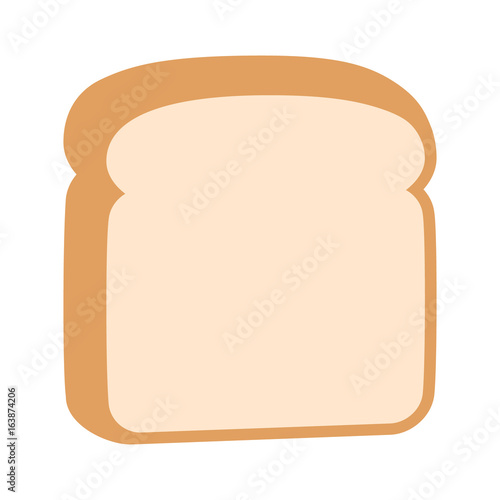 A slice of sliced white bread flat color vector icon for food apps and websites