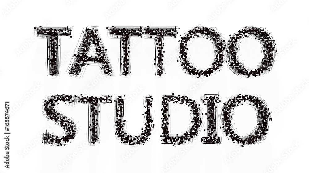 Tattoo salon text on white background