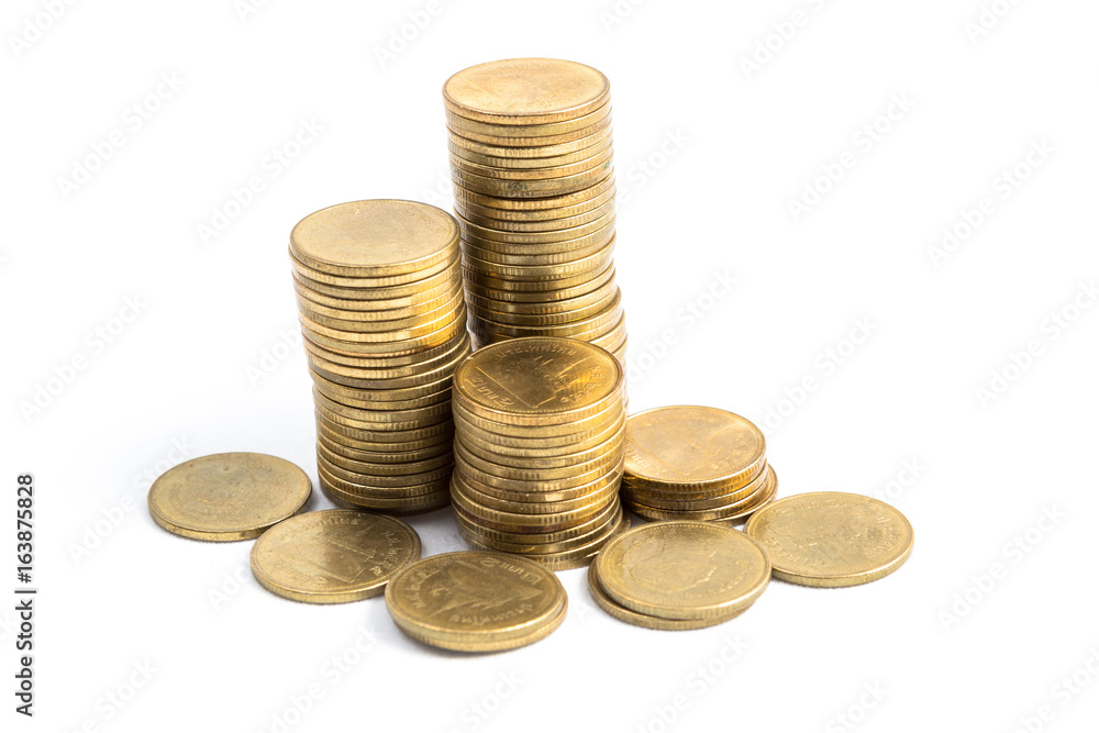 gold coin stack isolated on white background gold coin stack isolated on white background