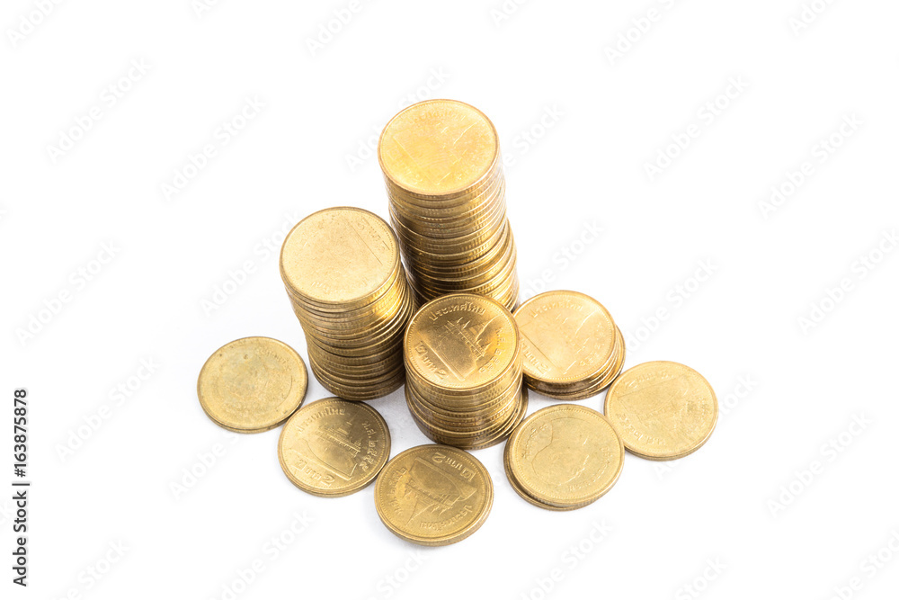 gold coin stack isolated on white background gold coin stack isolated on white background