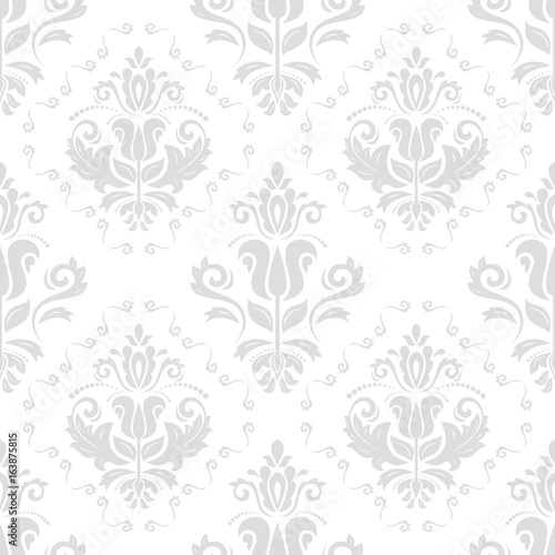 Oriental classic light silver pattern. Seamless abstract background with repeating elements. Orient background