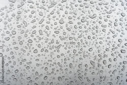 Water drops on stainless