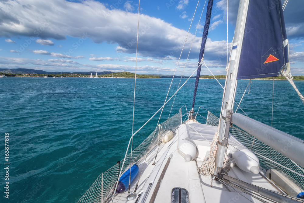 On the Sailboat in Adriatic Sea near the Island of Murter, Dalmatia, Croatia On the Sailboat in Adriatic Sea near the Island of Murter, Dalmatia, Croatia