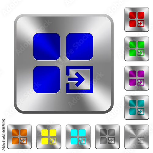 Import component rounded square steel buttons