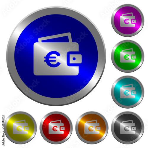 Euro wallet luminous coin-like round color buttons