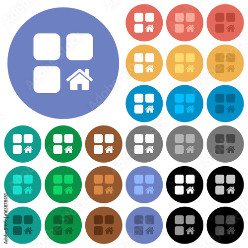 Default component round flat multi colored icons