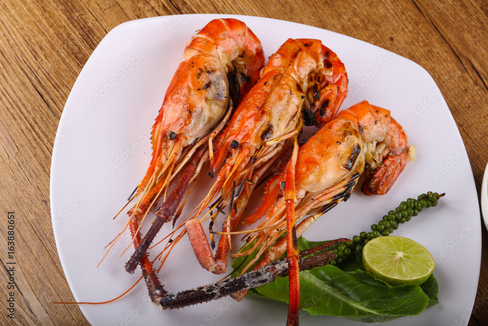 Grilled waterprawn