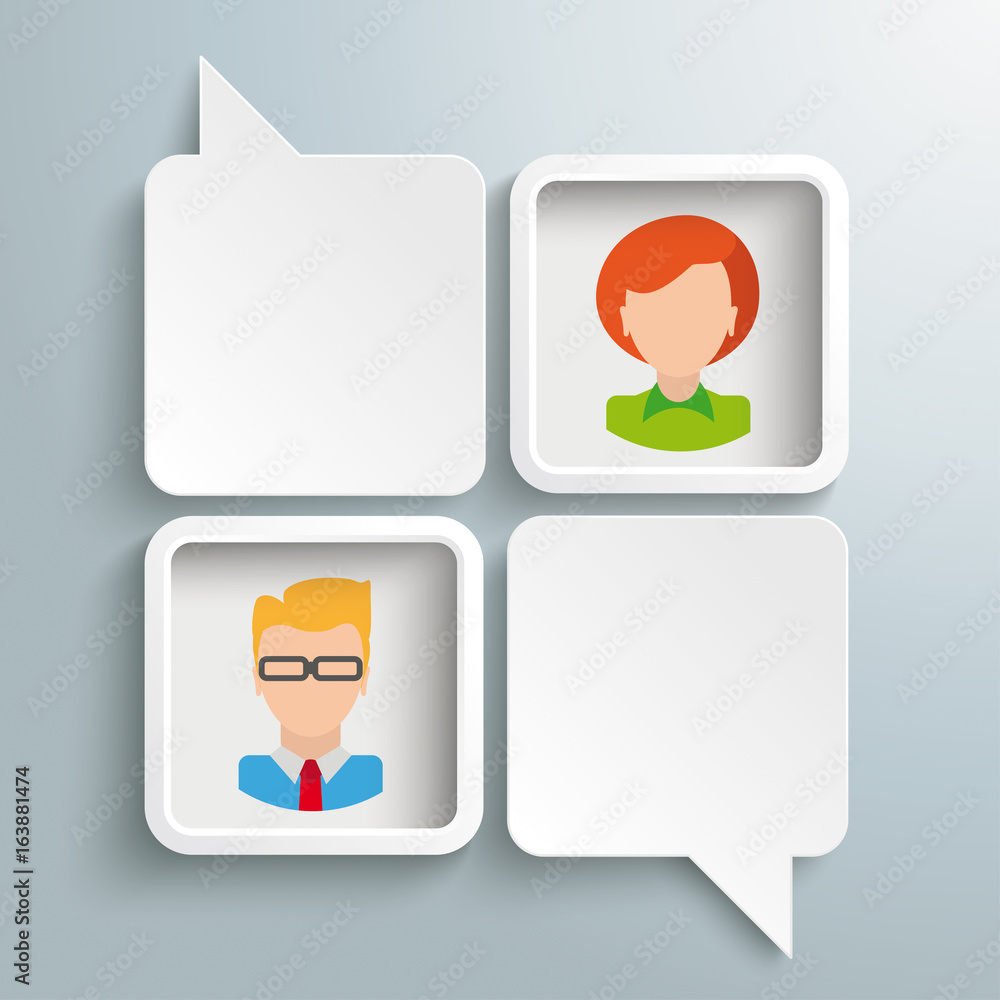 2 White Rectangle Speechbubbles 2 Frames People 2 White Rectangle Speechbubbles 2 Frames People