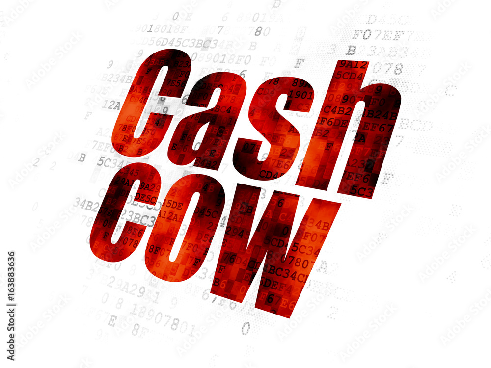 Finance concept: Cash Cow on Digital background Finance concept: Cash Cow on Digital background