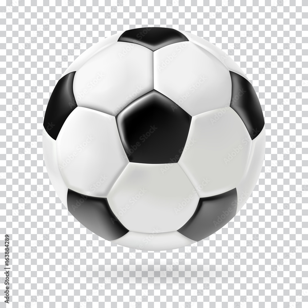 Obraz premium Vector 3d football isolated ball on transparent background.