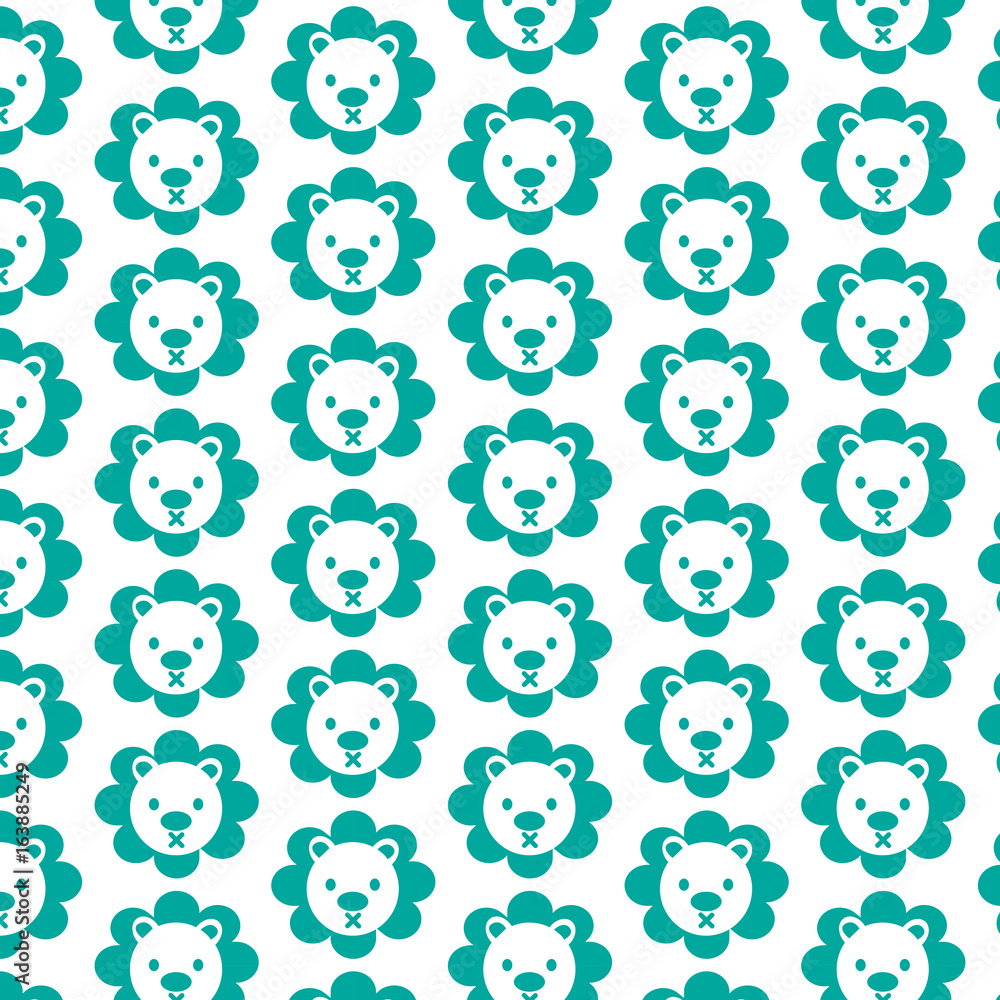 Pattern background Cute Lion emotion Icon