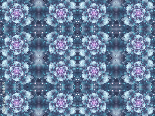 Seamless fractal floral pattern, digital artwork for creative gr