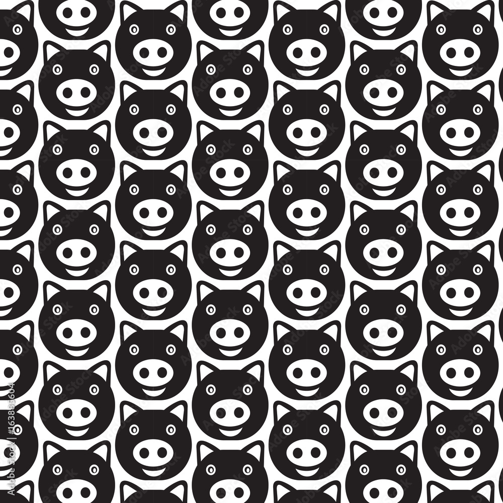 Pattern background Cute pig emotion Icon Pattern background Cute pig emotion Icon